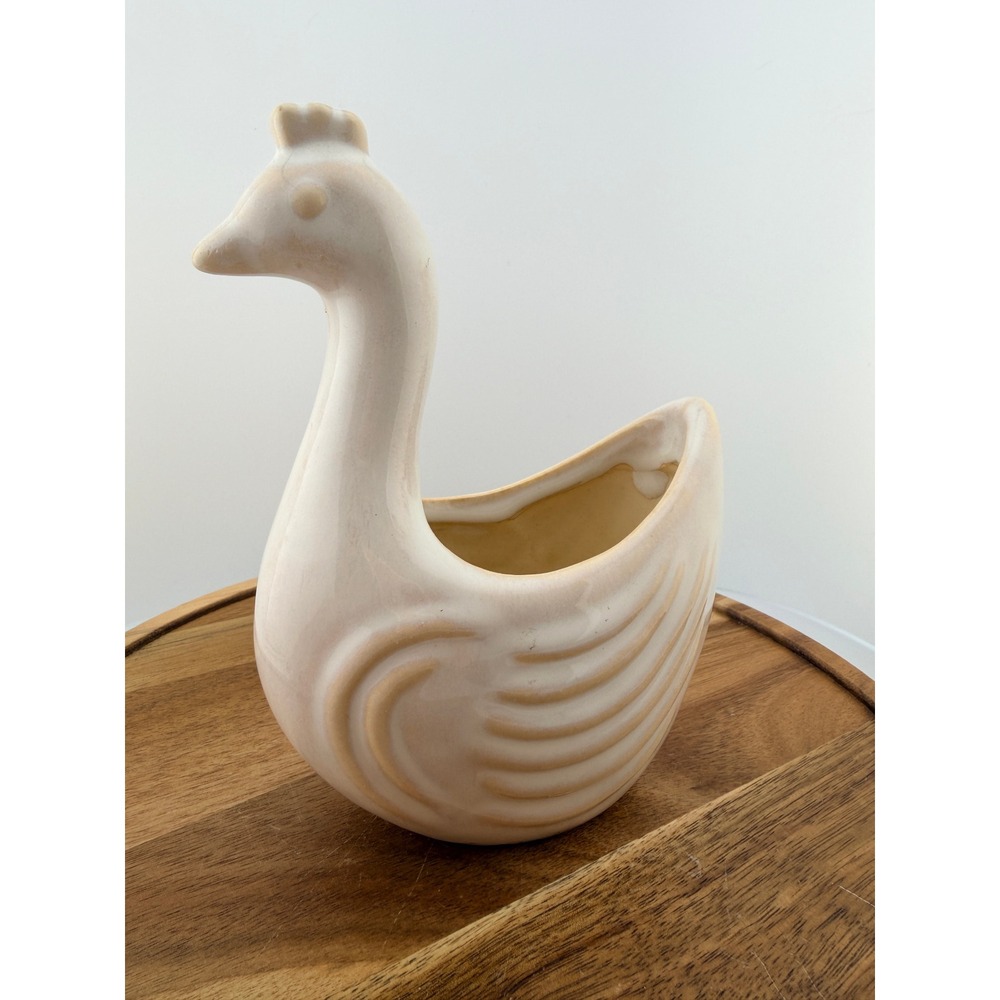 Opalhouse Ceramic Boho Bird Planter - Cream & Tan Stylized Swan Succulent Pot